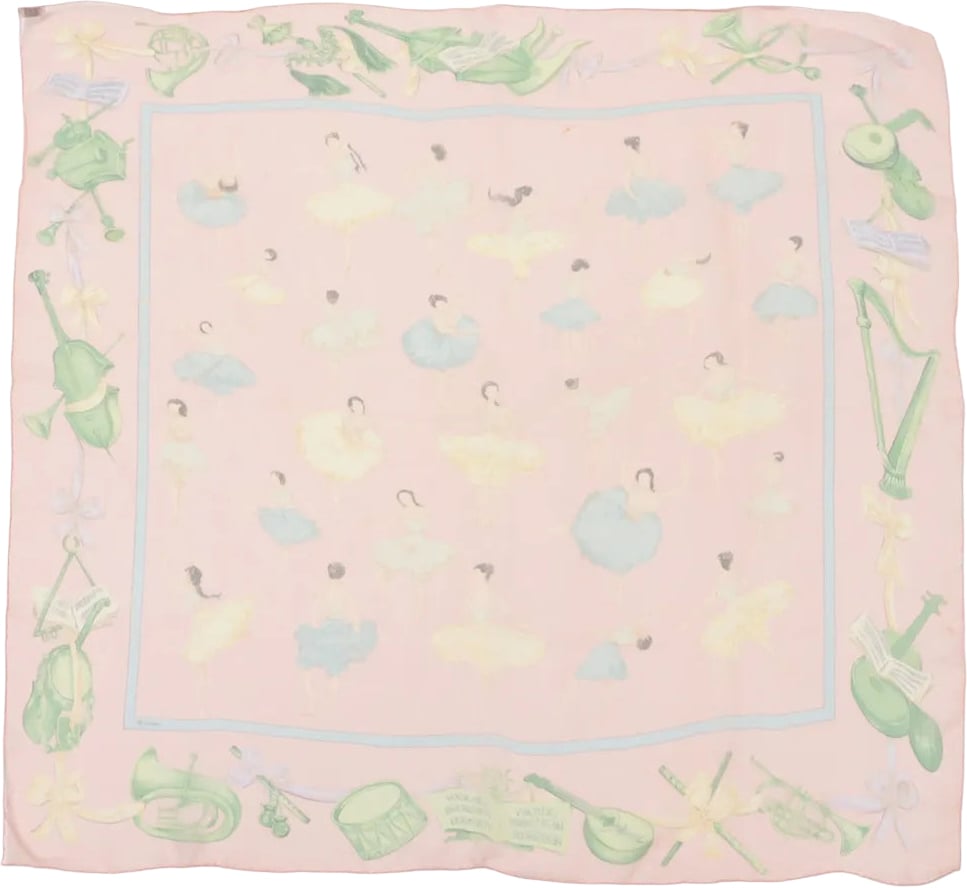 Hermès Carré 90 "La Dance ballet" Silk handkerchief in Pink Roze