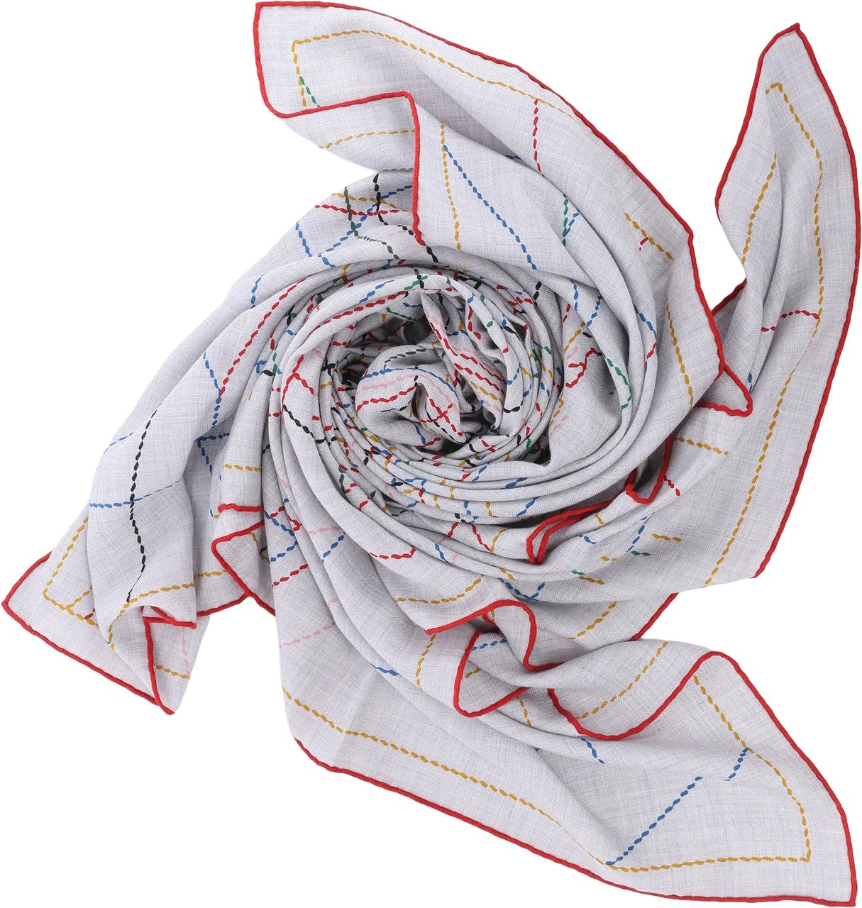 Hermès Carré Géant "PIQUE SELLIER" Cashmere & Silk Scarf in Gray Grijs