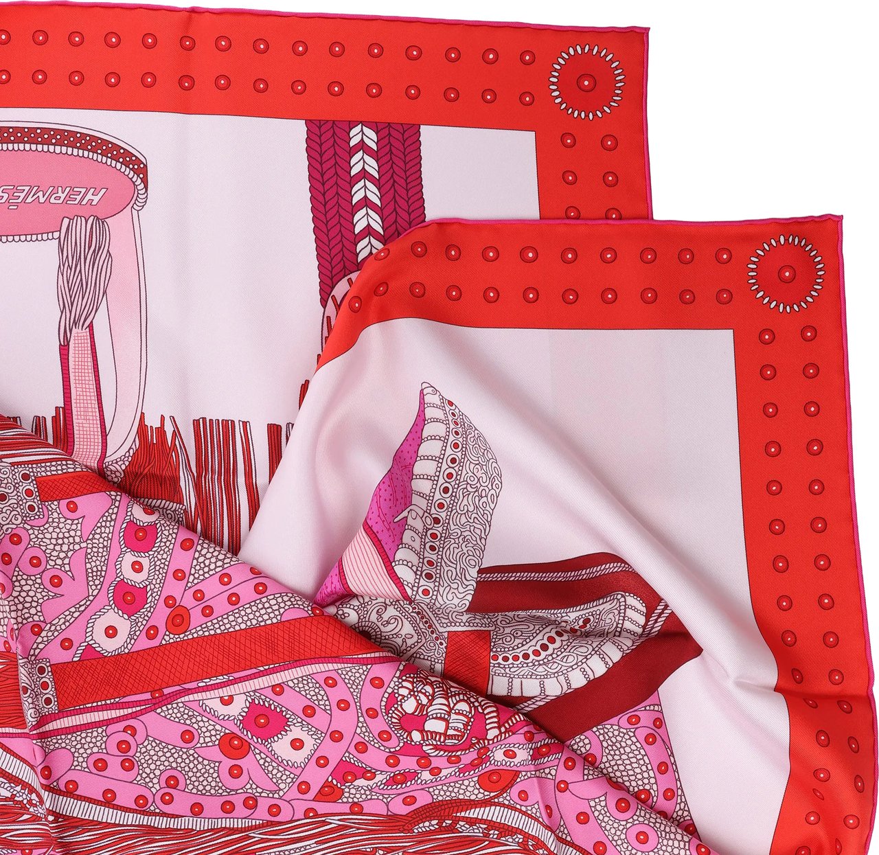 Hermès Carré 90 "SELLE DE DIGNITAIRE" Silk handkerchief in Pink Roze