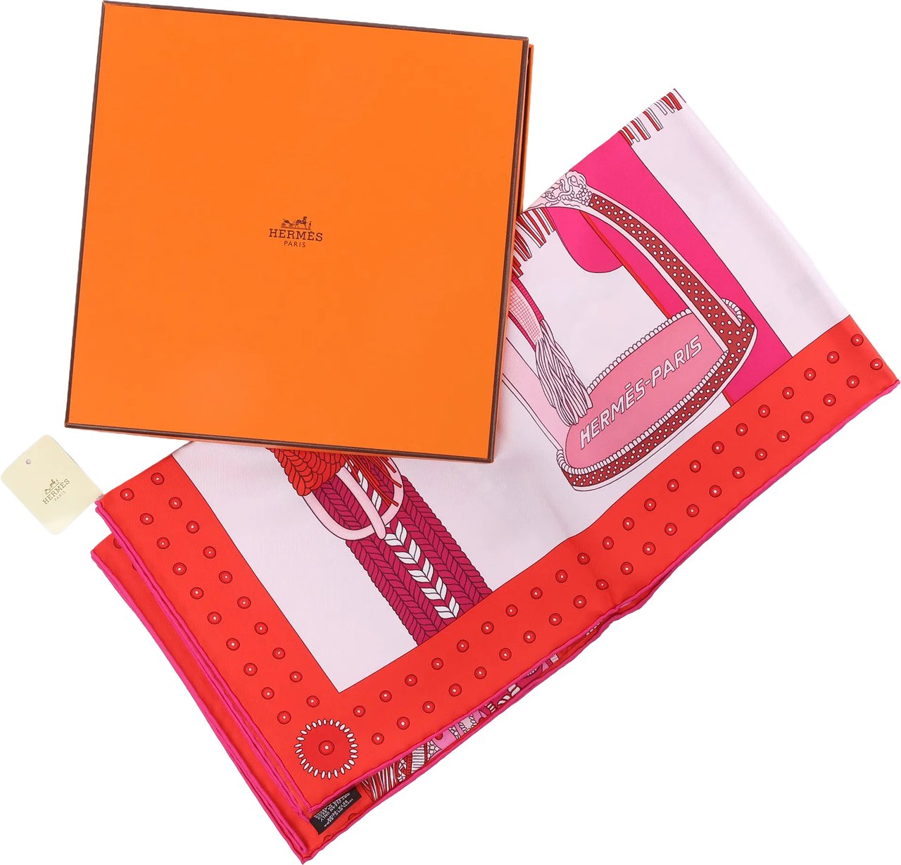 Hermès Carré 90 "SELLE DE DIGNITAIRE" Silk handkerchief in Pink Roze