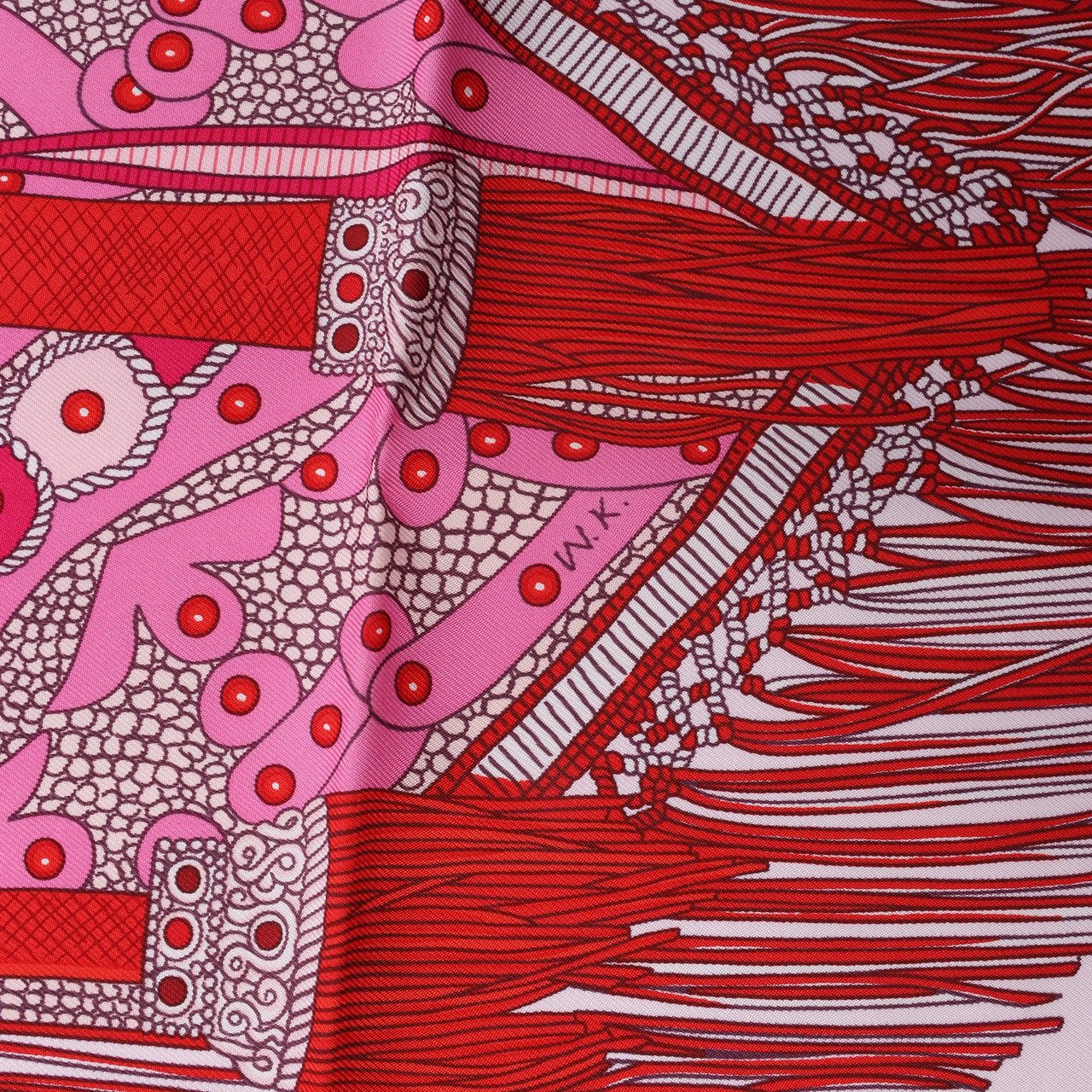 Hermès Carré 90 "SELLE DE DIGNITAIRE" Silk handkerchief in Pink Roze