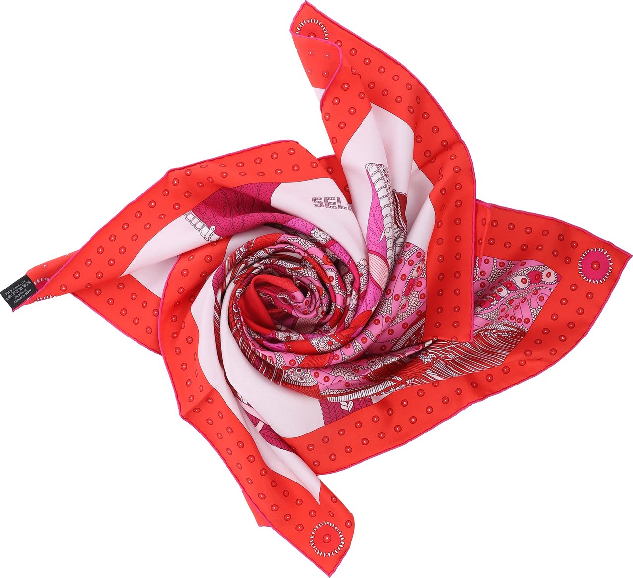 Hermès Carré 90 "SELLE DE DIGNITAIRE" Silk handkerchief in Pink Roze
