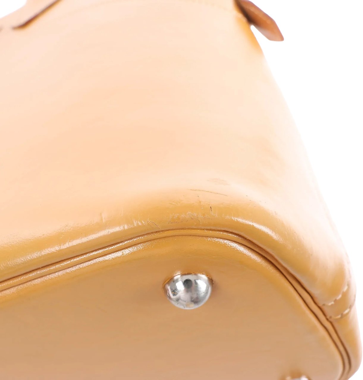 Hermès HERMES Bolide 35 Leather Handbag in Natural Brown □D: 2000 Bruin