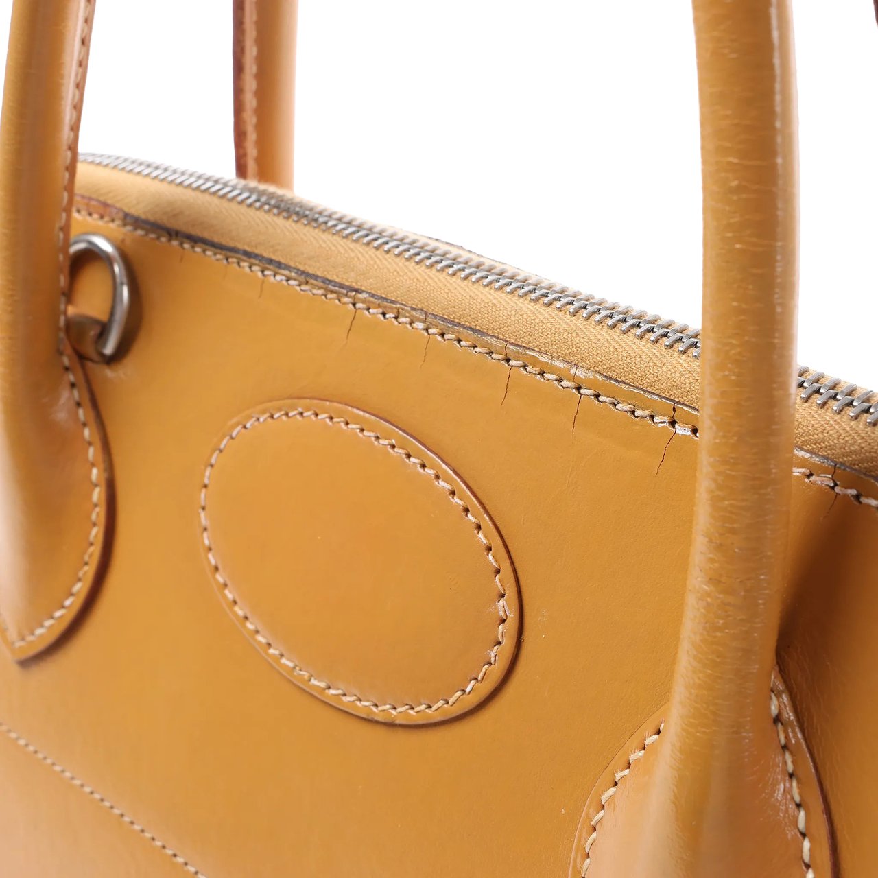 Hermès HERMES Bolide 35 Leather Handbag in Natural Brown □D: 2000 Bruin