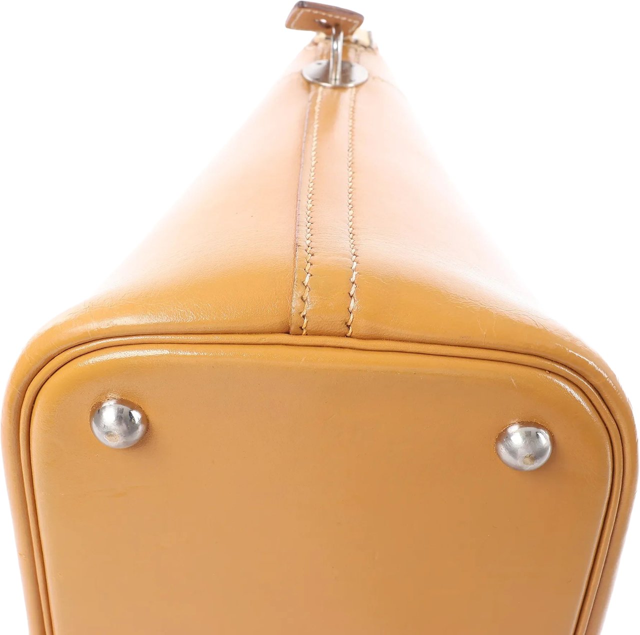 Hermès HERMES Bolide 35 Leather Handbag in Natural Brown □D: 2000 Bruin