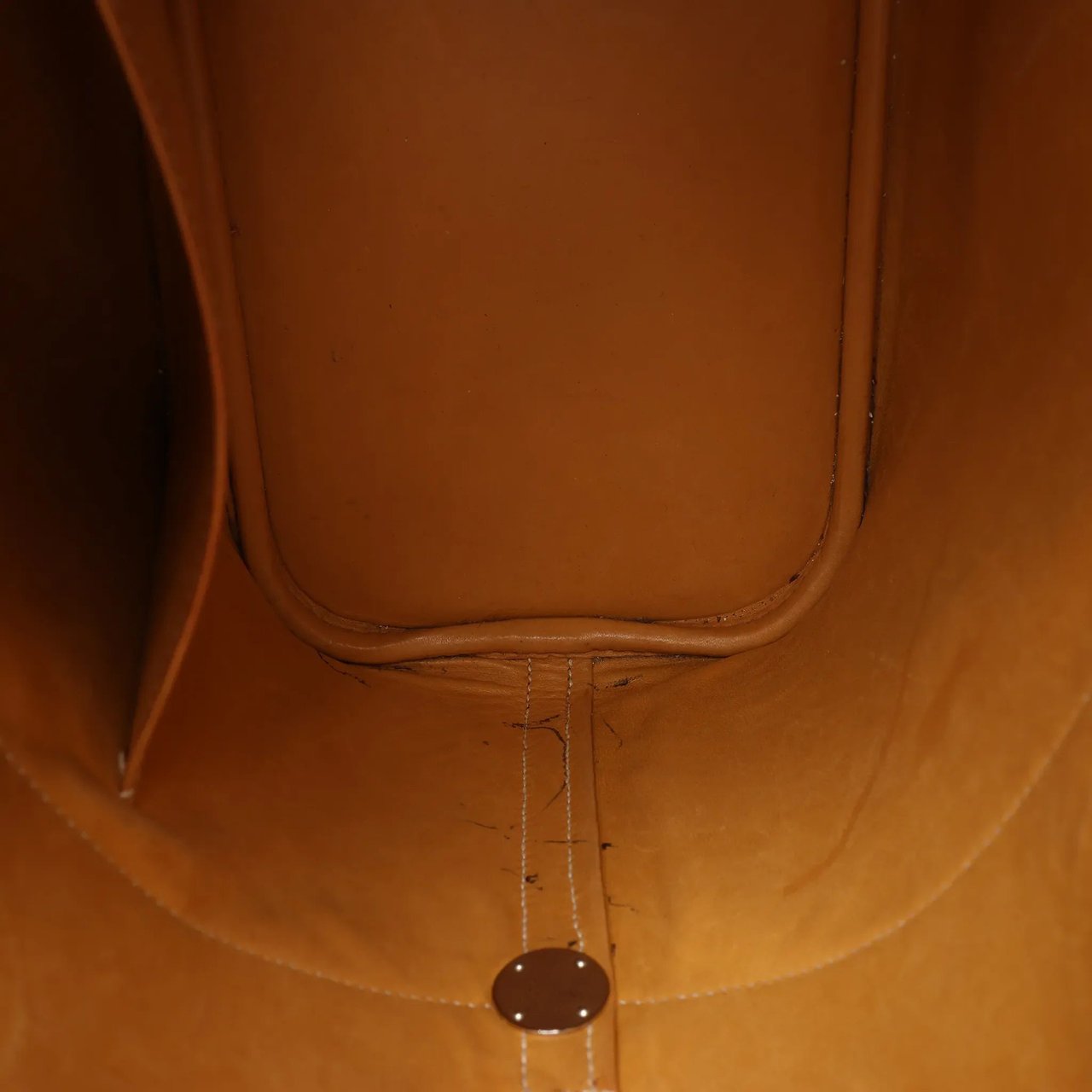 Hermès HERMES Bolide 35 Leather Handbag in Natural Brown □D: 2000 Bruin