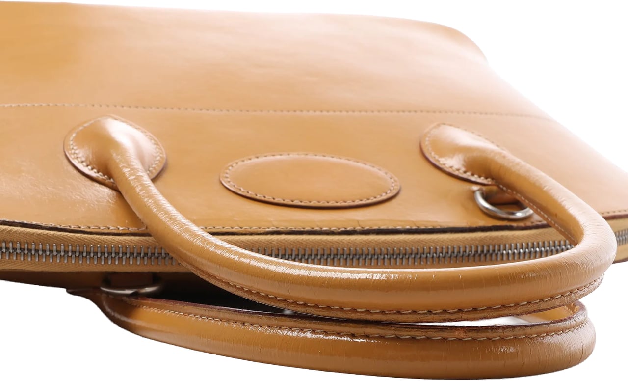Hermès HERMES Bolide 35 Leather Handbag in Natural Brown □D: 2000 Bruin