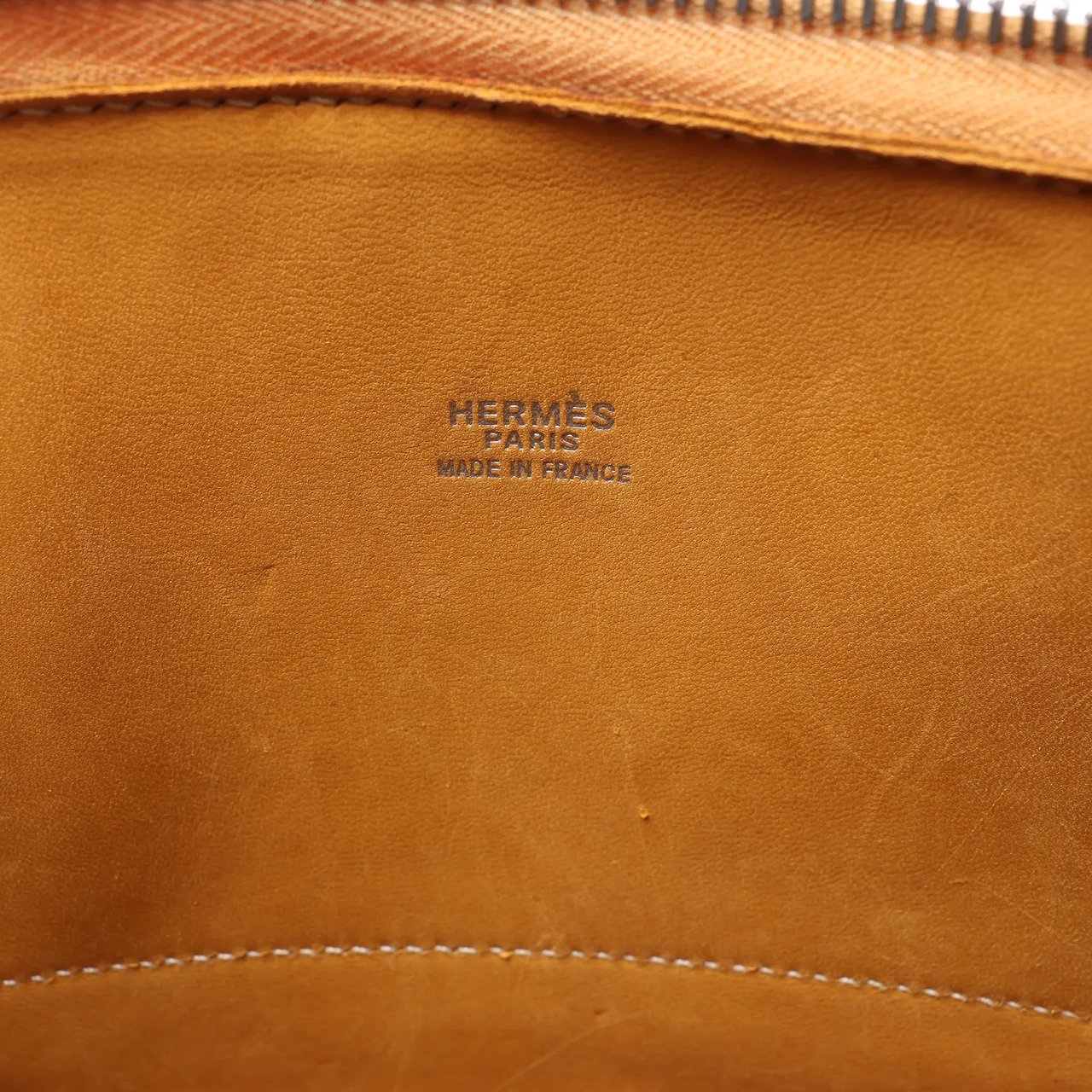 Hermès HERMES Bolide 35 Leather Handbag in Natural Brown □D: 2000 Bruin
