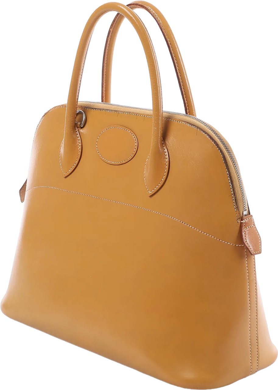 Hermès HERMES Bolide 35 Leather Handbag in Natural Brown □D: 2000 Bruin
