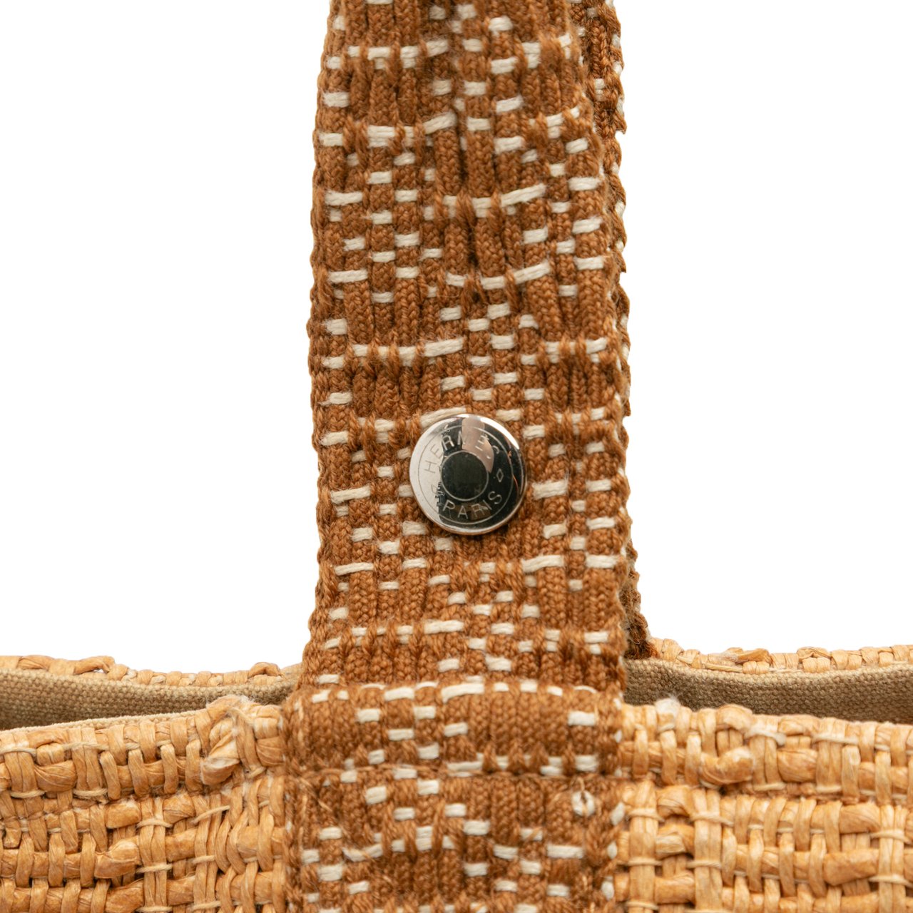 Hermès Woven Straw Saxo MM Bruin