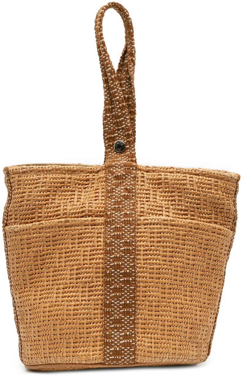 Hermès Woven Straw Saxo MM Bruin