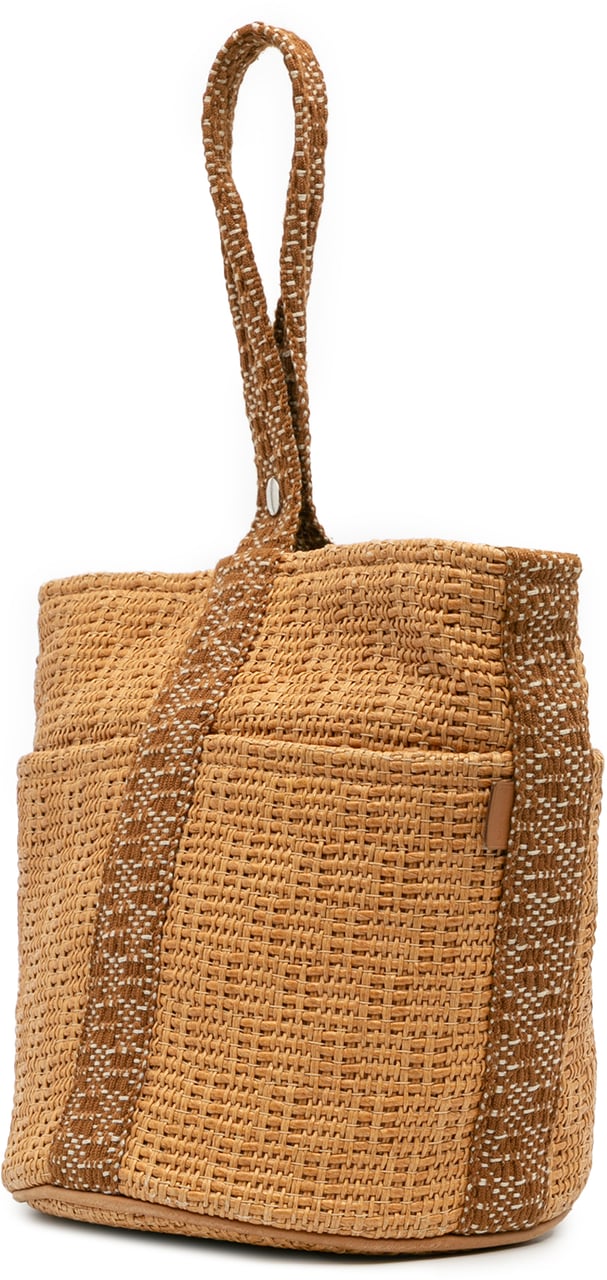 Hermès Woven Straw Saxo MM Bruin