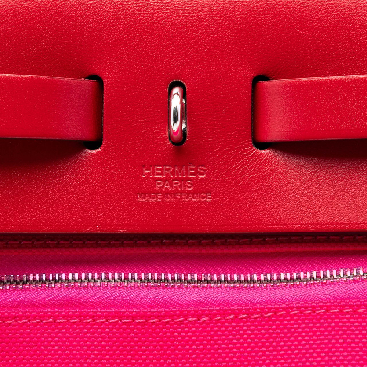 Hermès Toile Herbag Zip 31 Laque Roze