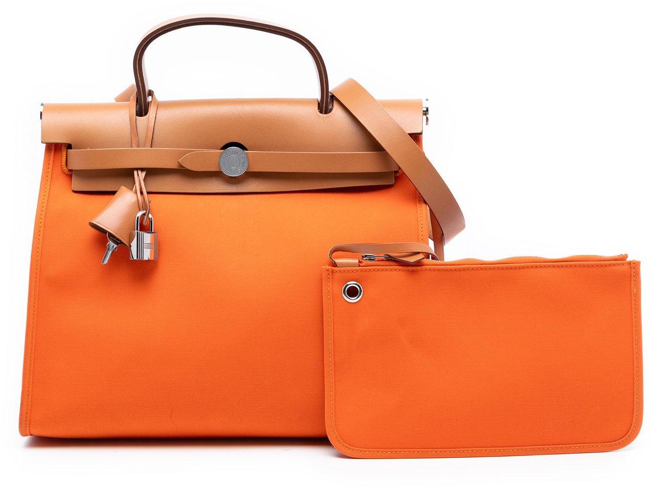 Hermès Toile Herbag Zip 31 Oranje