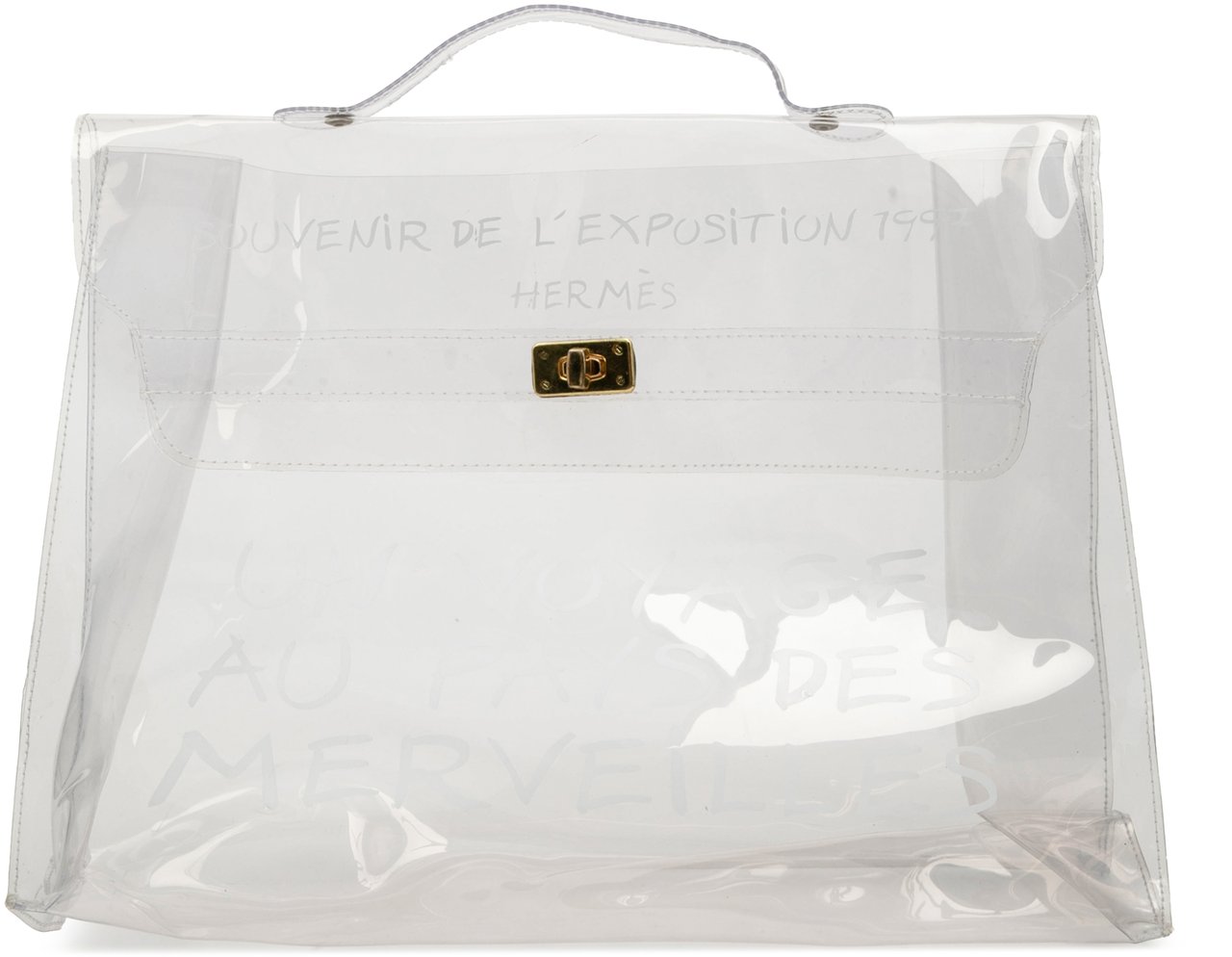 Hermès Vinyl Souvenir De L Exposition Kelly Handbag Wit