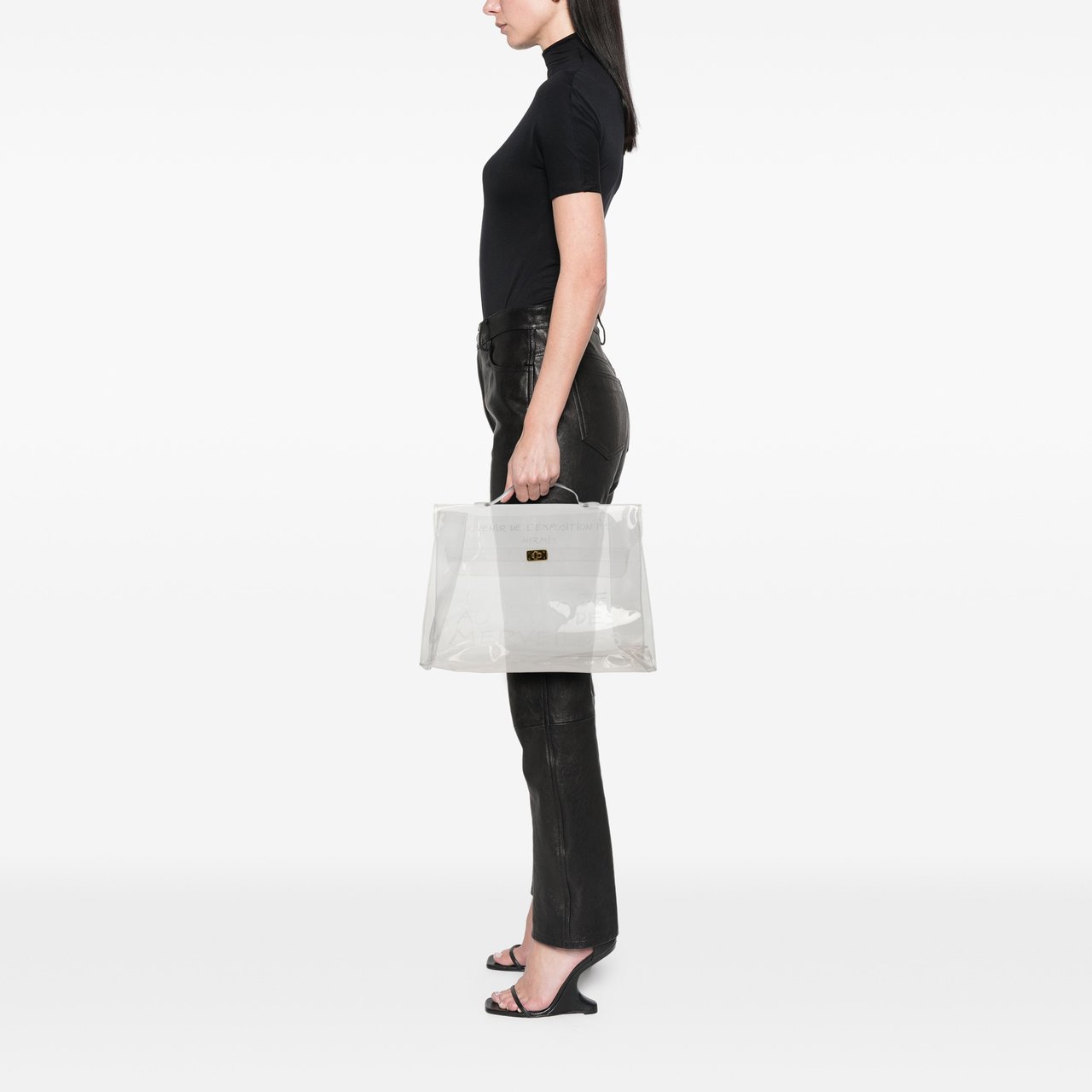 Hermès Vinyl Souvenir De L Exposition Kelly Handbag Wit