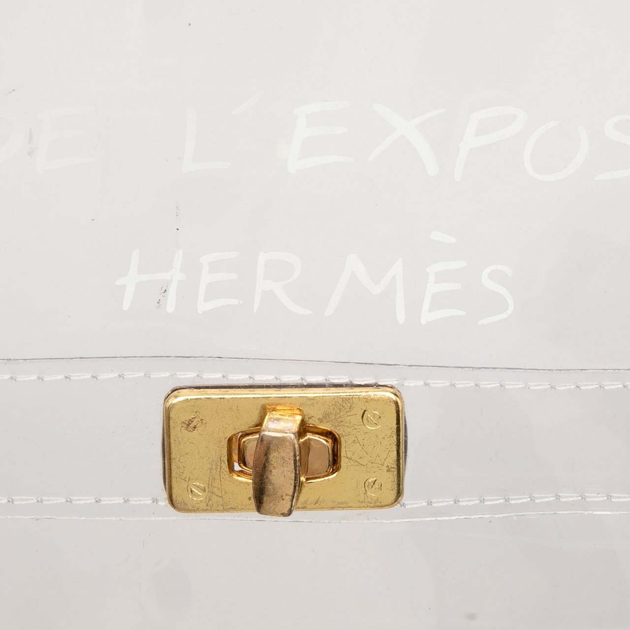 Hermès Vinyl Souvenir De L Exposition Kelly Handbag Wit