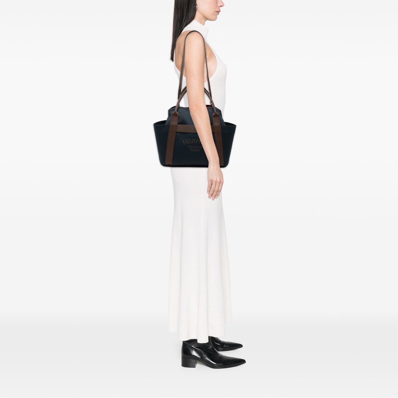 Hermès Toile Sac de Pansage Grooming Bag Blauw