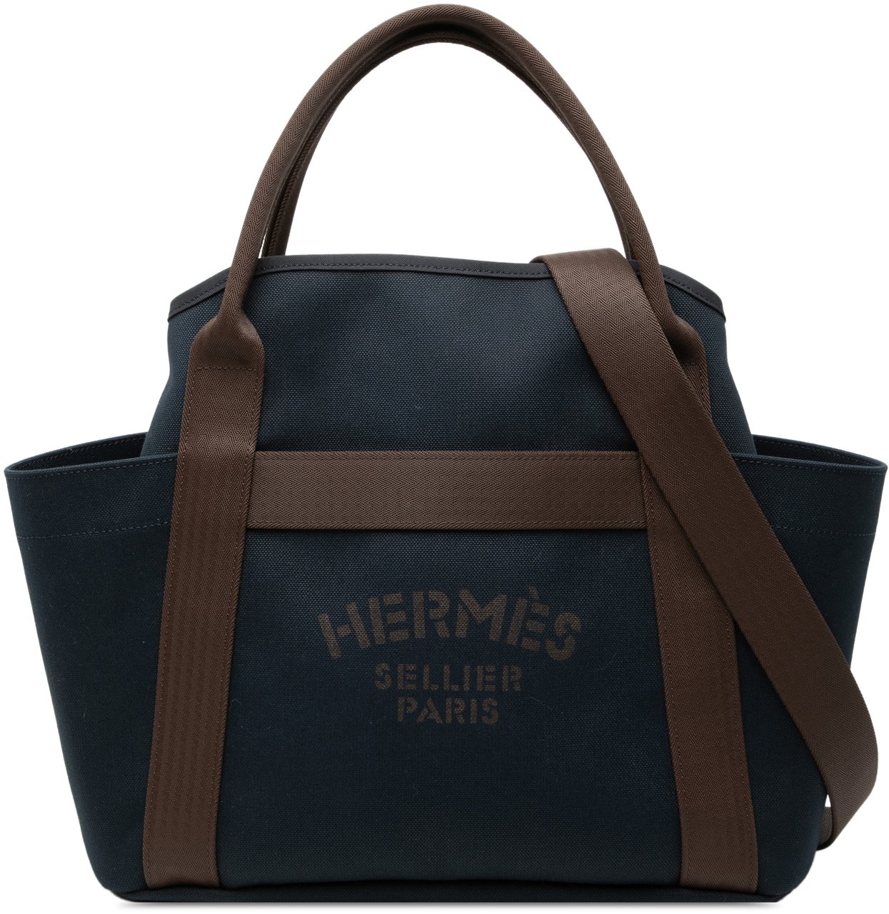 Hermès Toile Sac de Pansage Grooming Bag Blauw