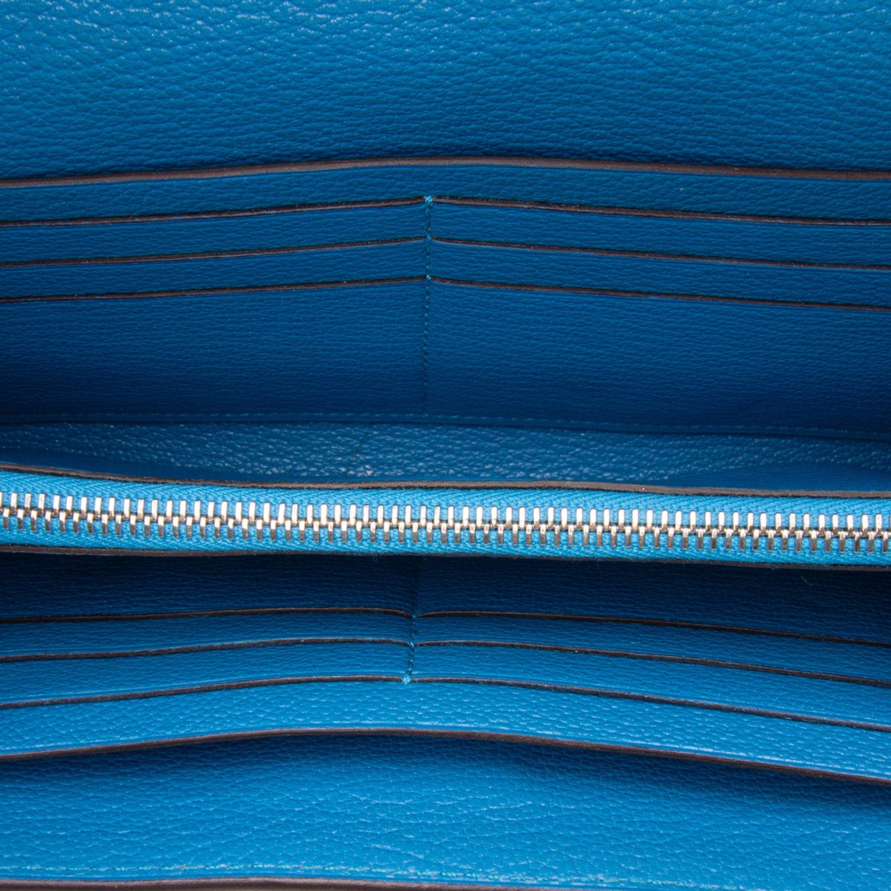 Hermès Chevre Mysore Kelly Longue Wallet Blauw