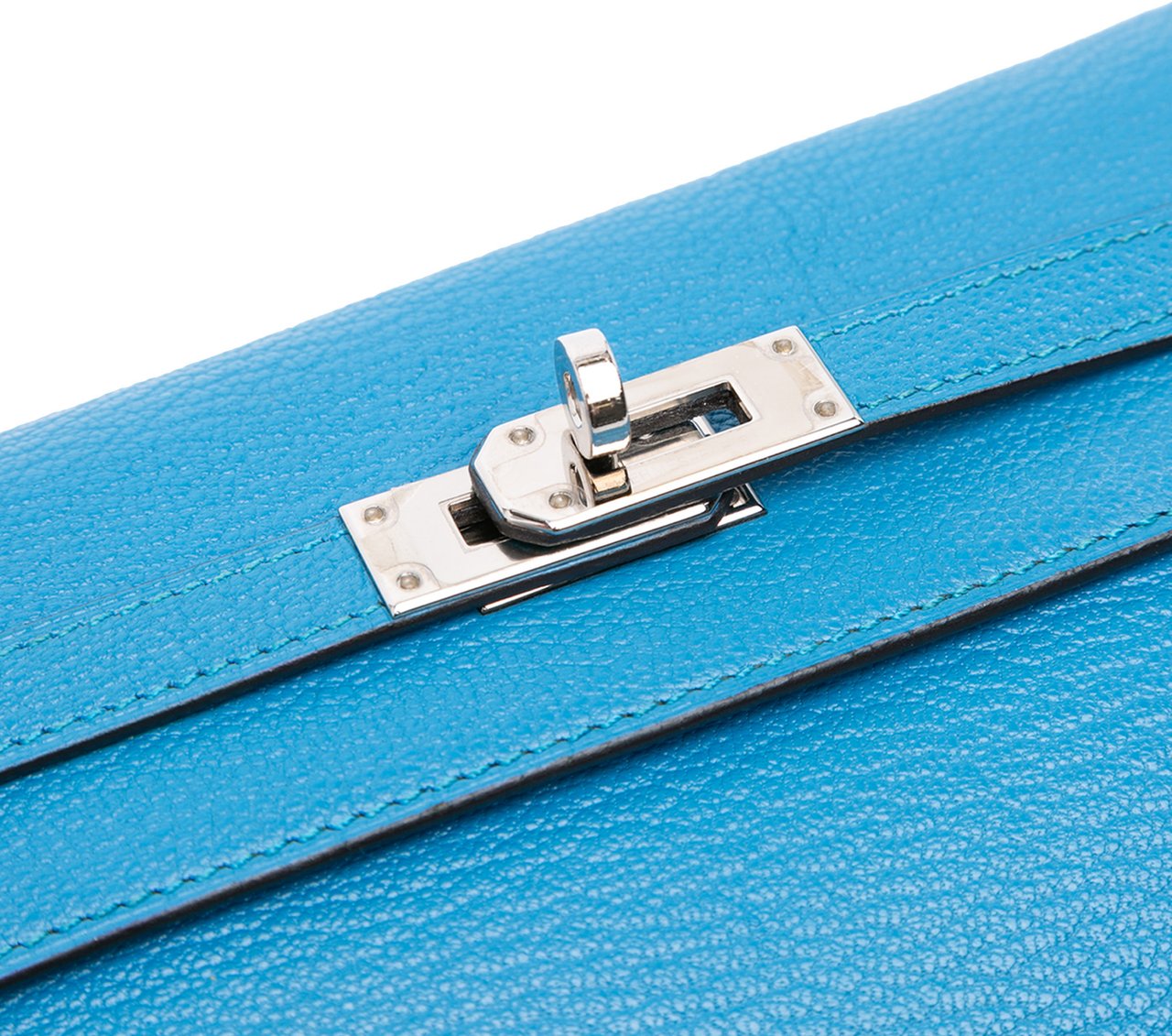 Hermès Chevre Mysore Kelly Longue Wallet Blauw
