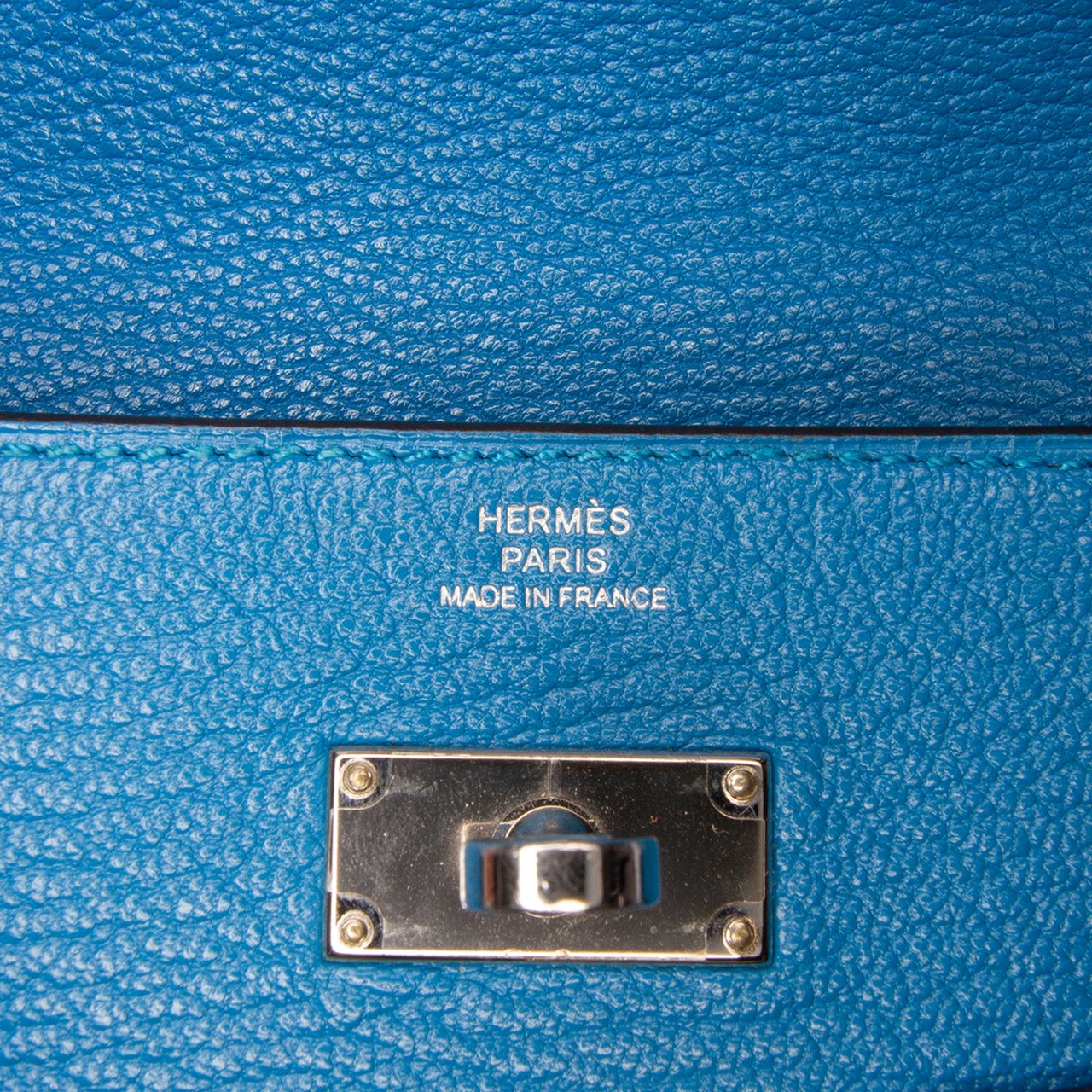 Hermès Chevre Mysore Kelly Longue Wallet Blauw