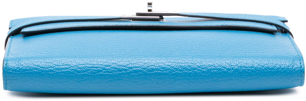 Hermès Chevre Mysore Kelly Longue Wallet Blauw