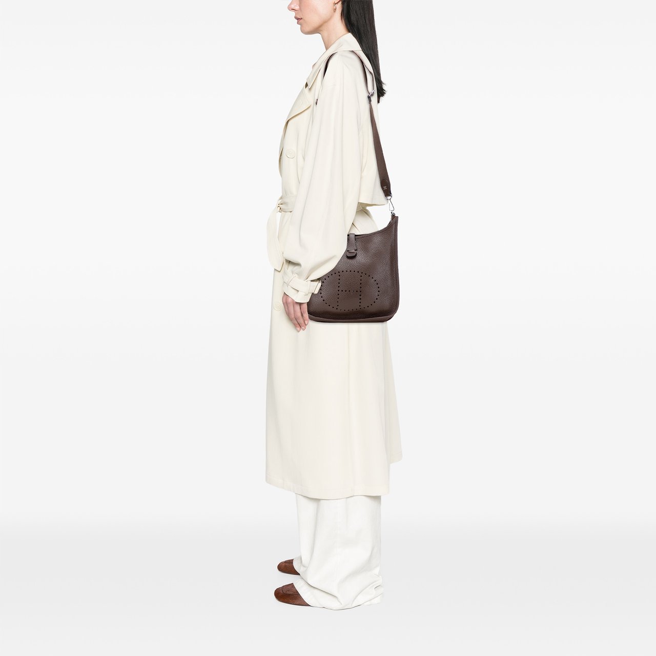 Hermès Clemence Evelyne III PM Bruin