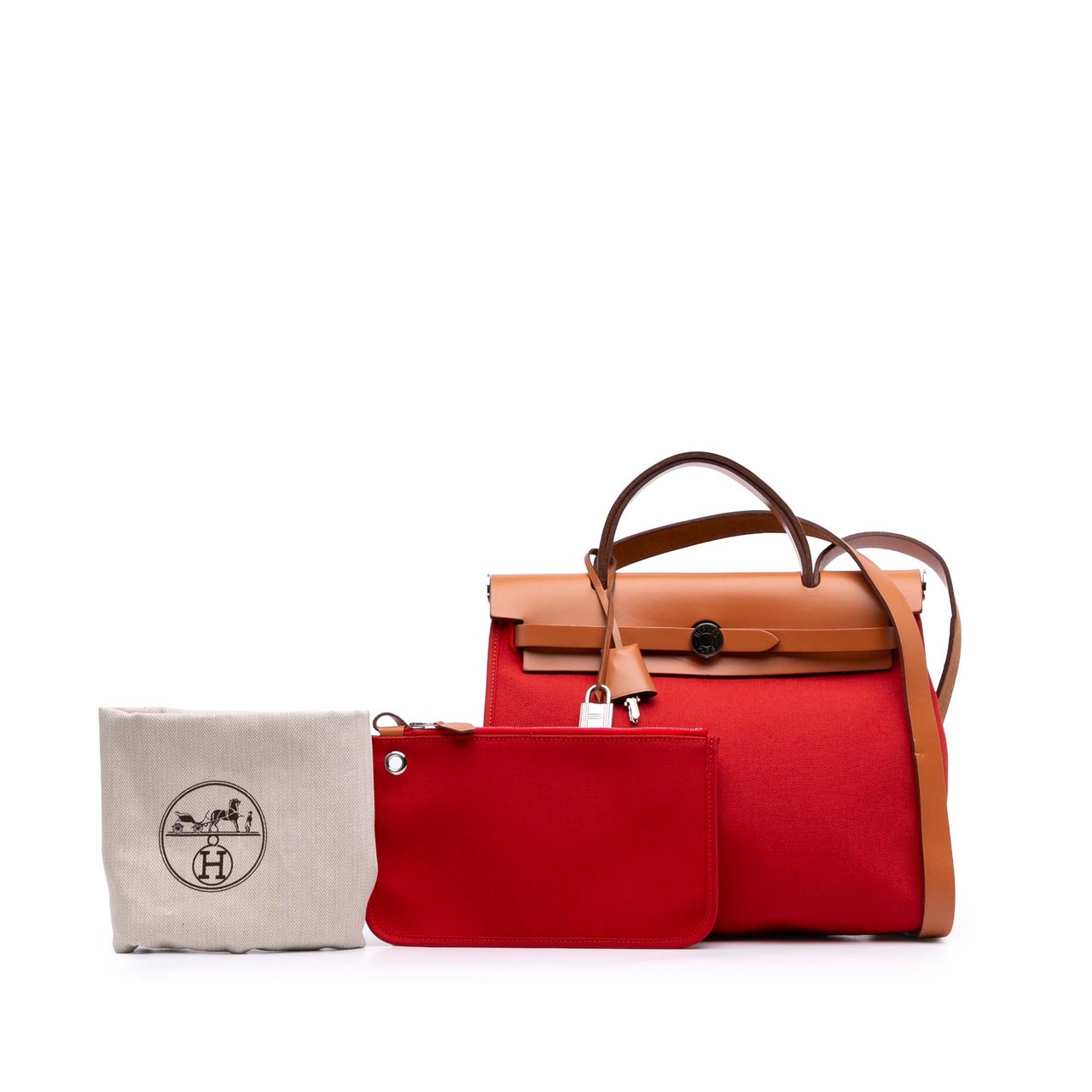 Hermès Toile Herbag Zip 31 Rood