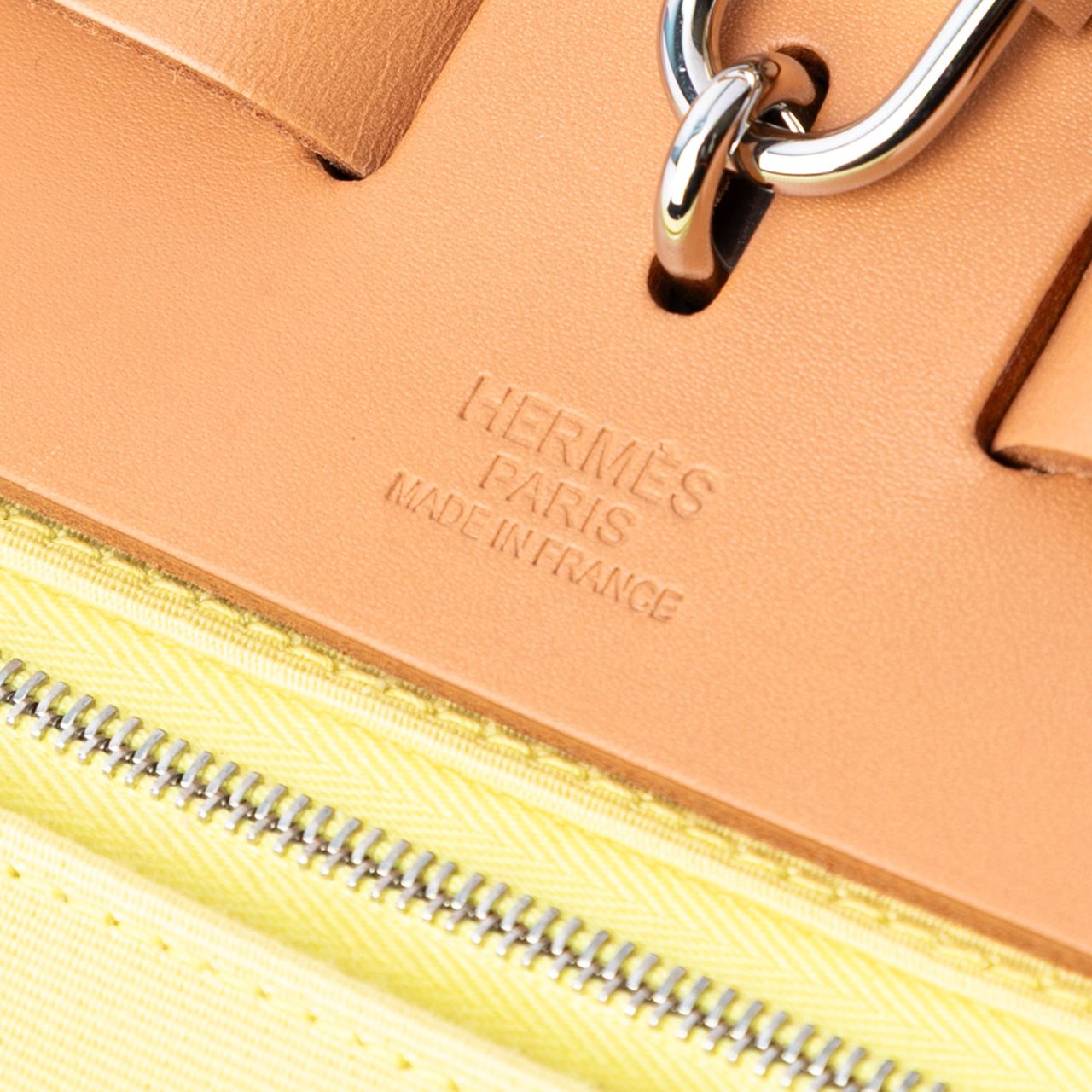 Hermès Toile Herbag Zip 39 Geel