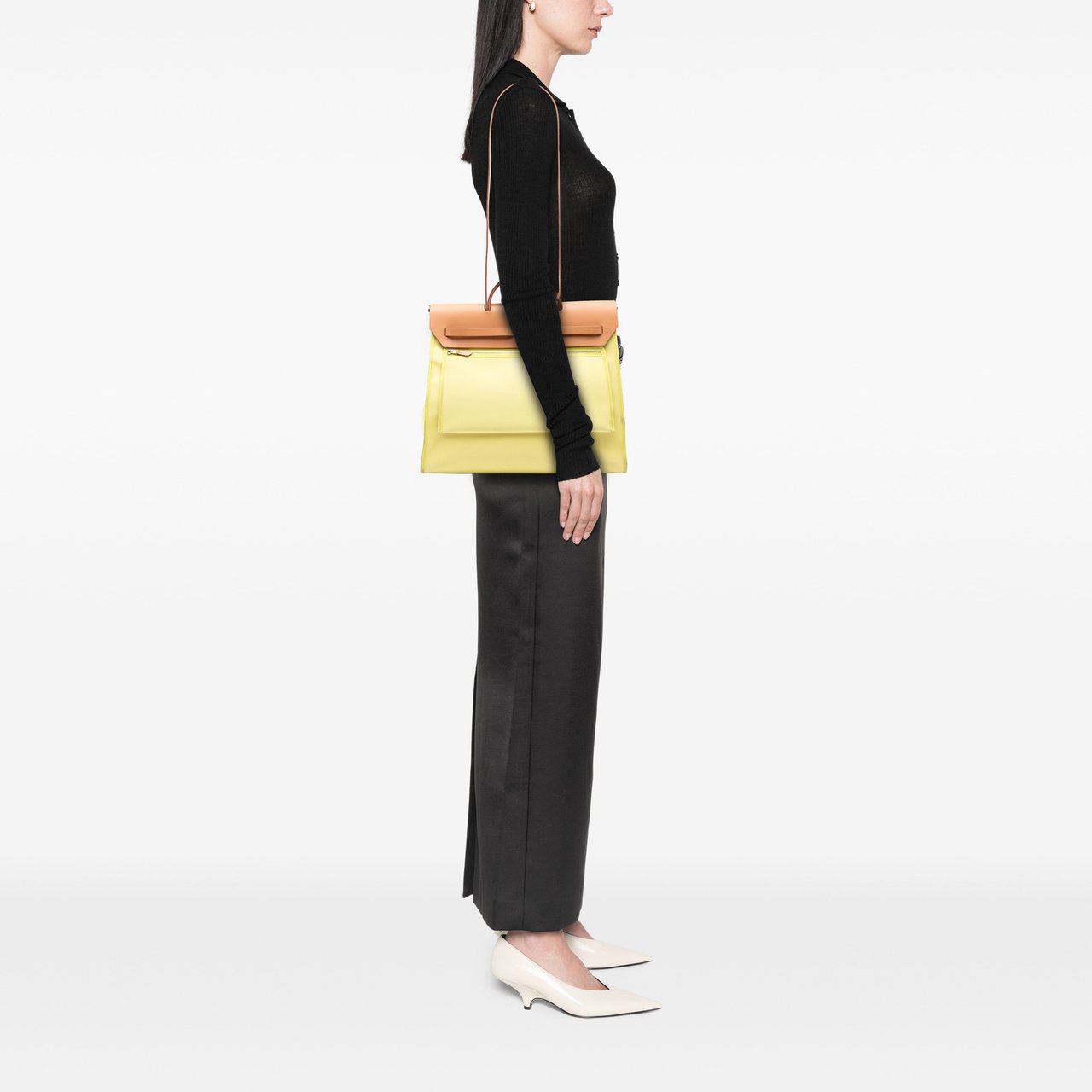 Hermès Toile Herbag Zip 39 Geel