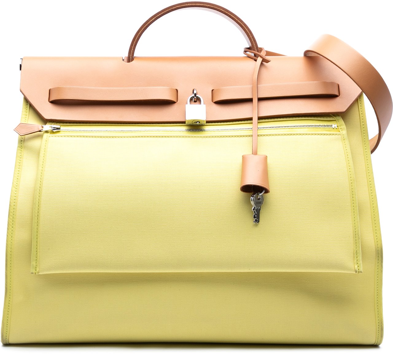 Hermès Toile Herbag Zip 39 Geel