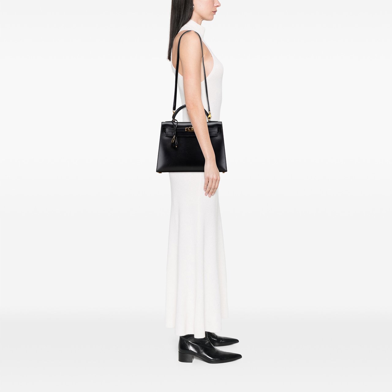 Hermès Box Calf Kelly Sellier 32 Zwart