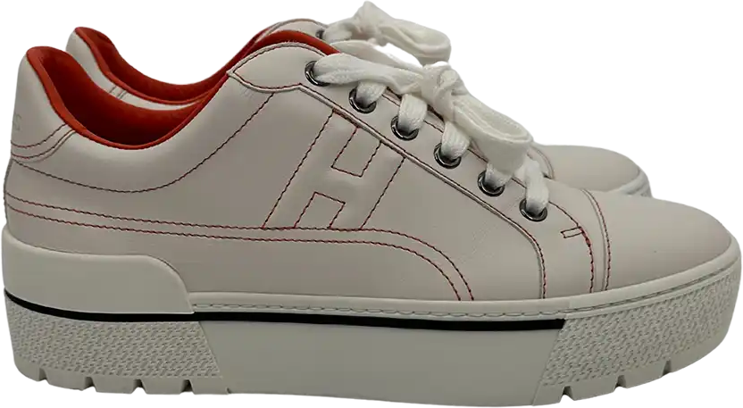 Hermès Hermès Sneaker Voltage calfskin with platform sole EU36 / very good Wit