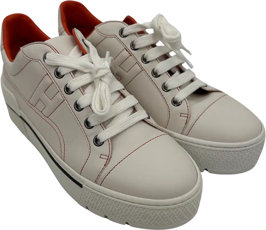 Hermès Hermès Sneaker Voltage calfskin with platform sole EU36 / very good Wit