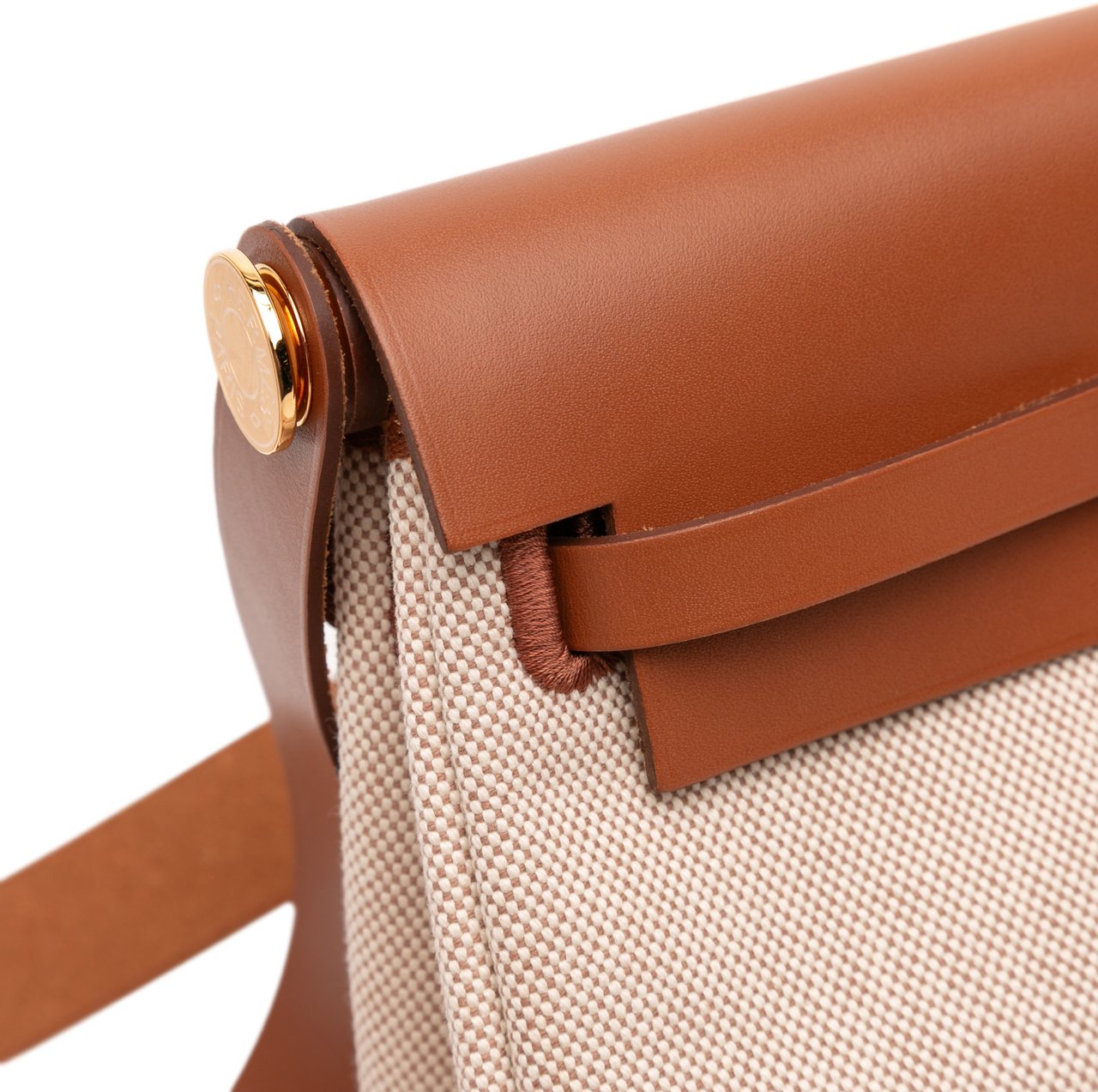 Hermès Military Toile and Vache Hunter Herbag Zip 20 Bruin