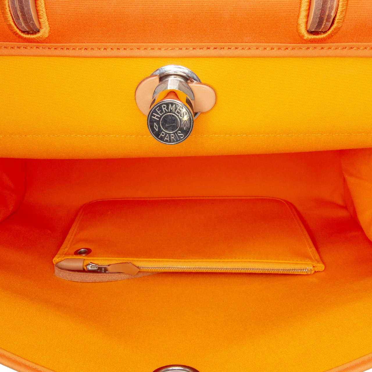 Hermès Toile Herbag Zip 39 Oranje
