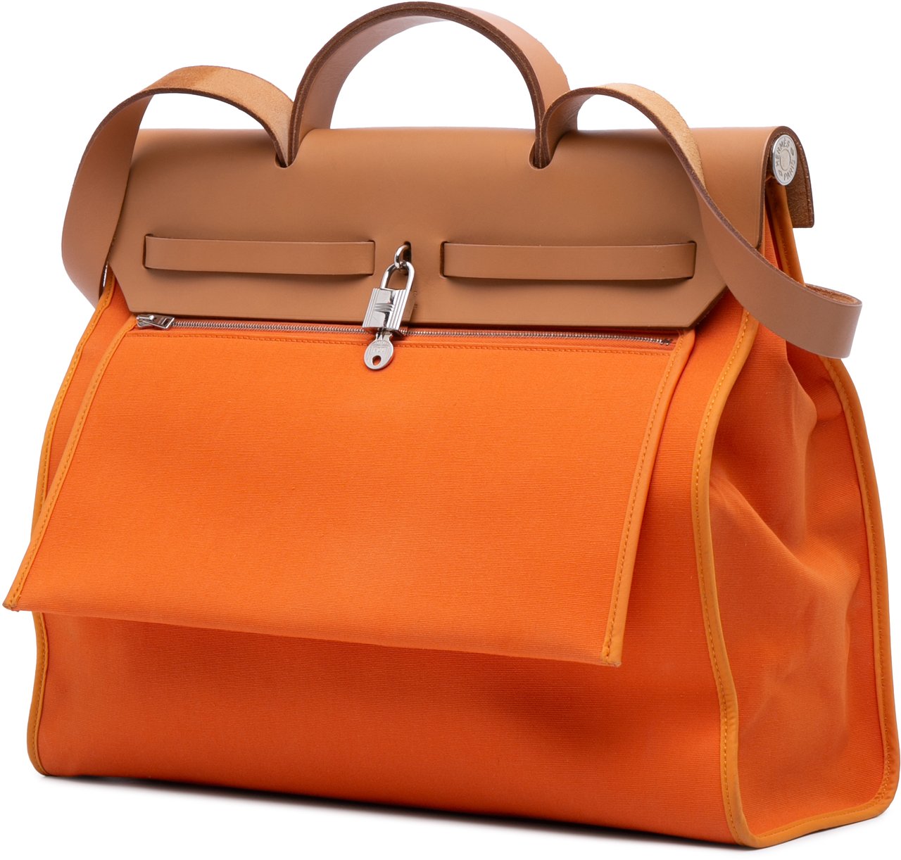 Hermès Toile Herbag Zip 39 Oranje