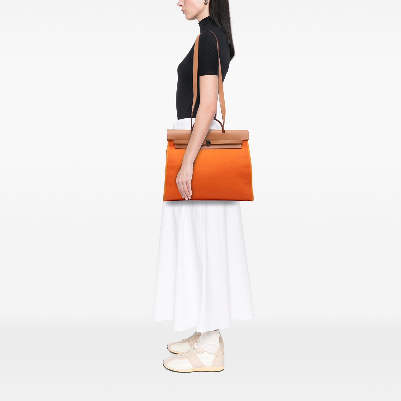 Hermès Toile Herbag Zip 39 Oranje