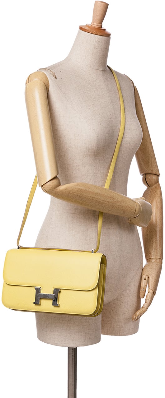 Hermès Epsom Constance Elan 25 Geel