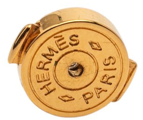 Hermès Gold Plated Barenia Loop Earrings Goud