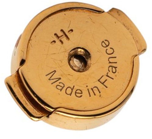 Hermès Gold Plated Barenia Loop Earrings Goud