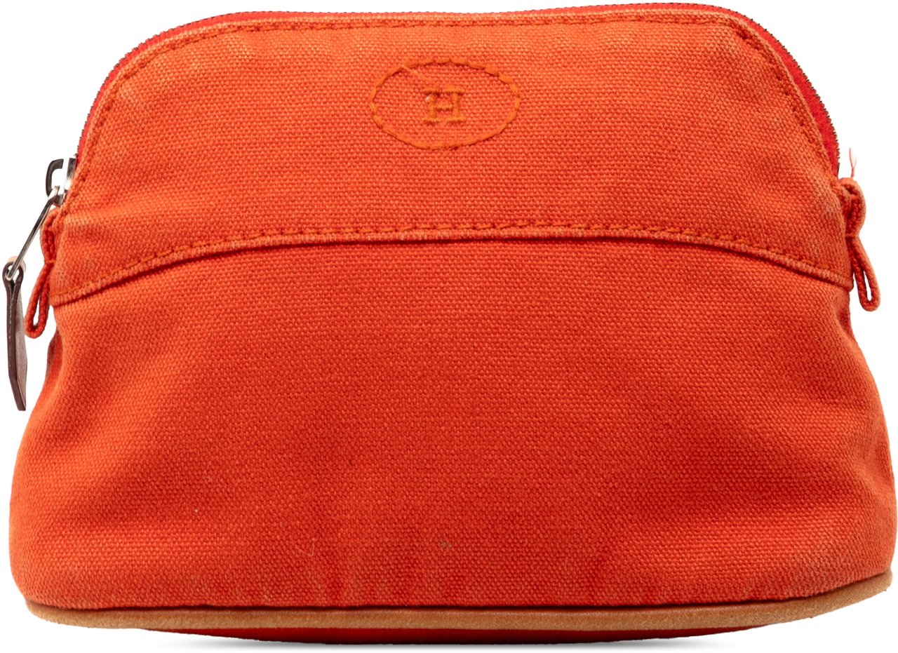Hermès Mini Toile Bolide Case Oranje