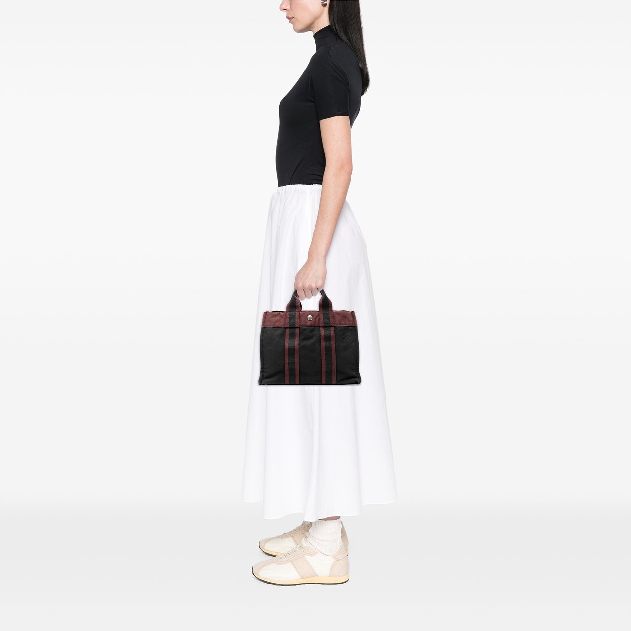 Hermès Bicolor Canvas Fourre Tout PM Zwart