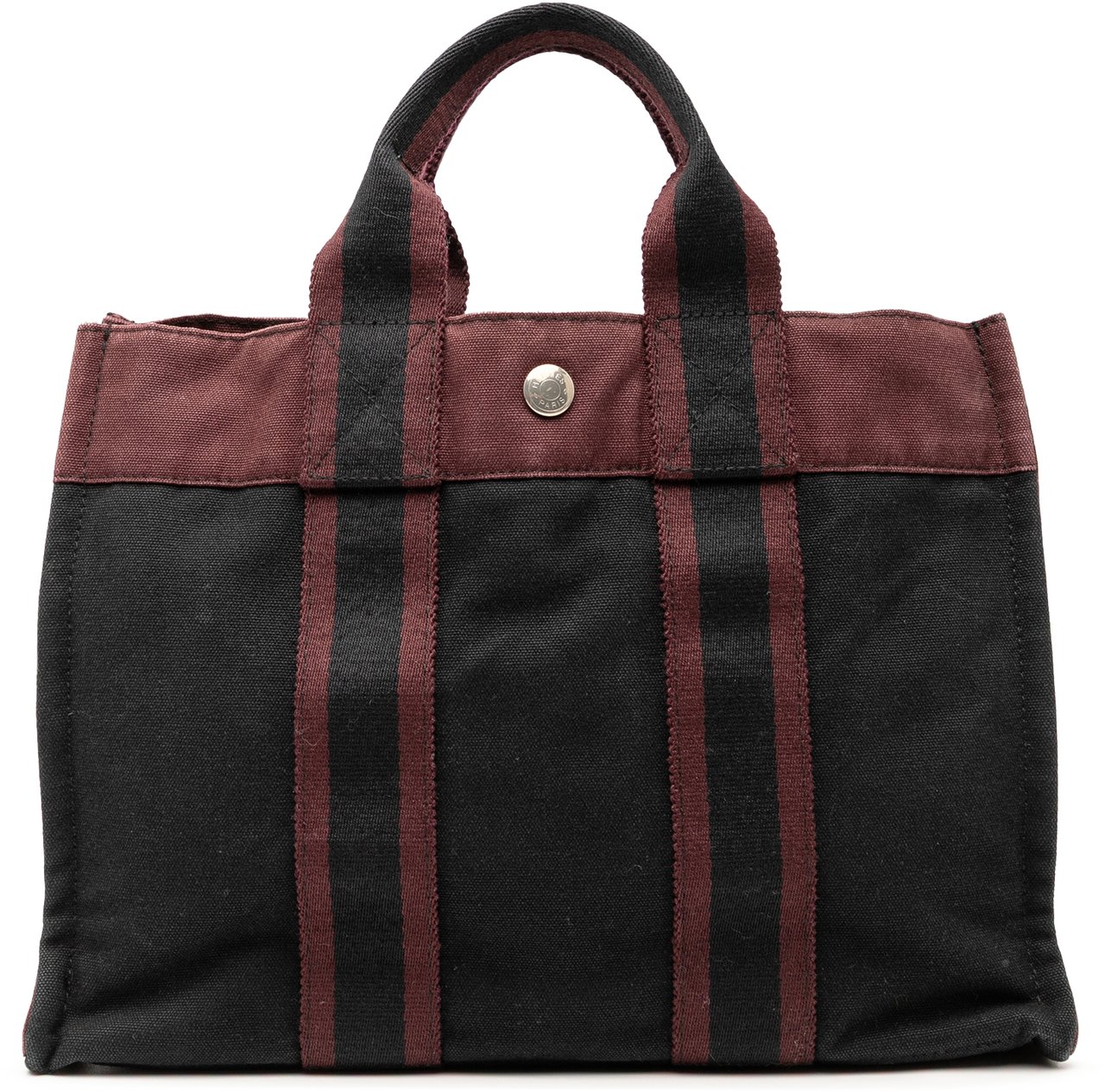 Hermès Bicolor Canvas Fourre Tout PM Zwart