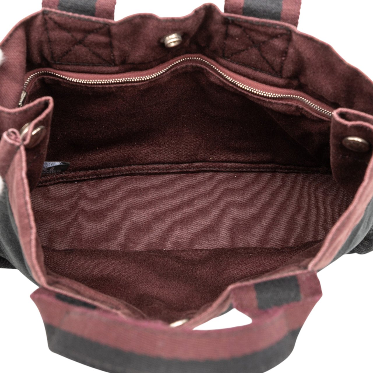 Hermès Bicolor Canvas Fourre Tout PM Zwart