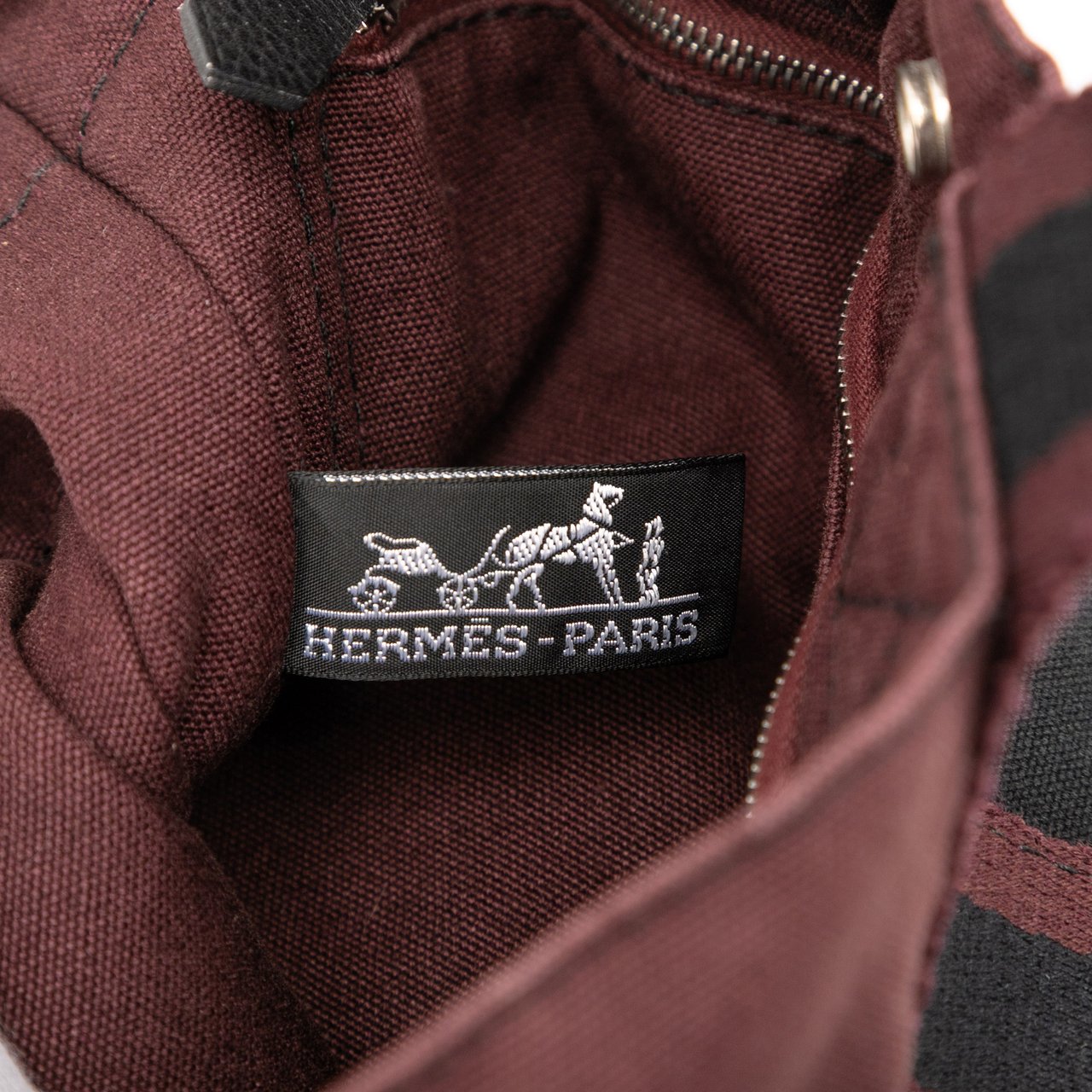Hermès Bicolor Canvas Fourre Tout PM Zwart