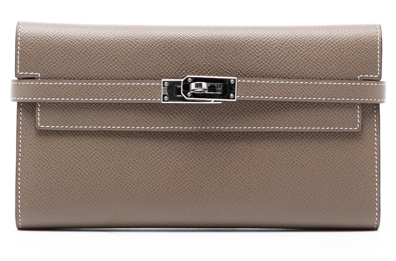 Hermès Epsom Kelly Longue Wallet Bruin