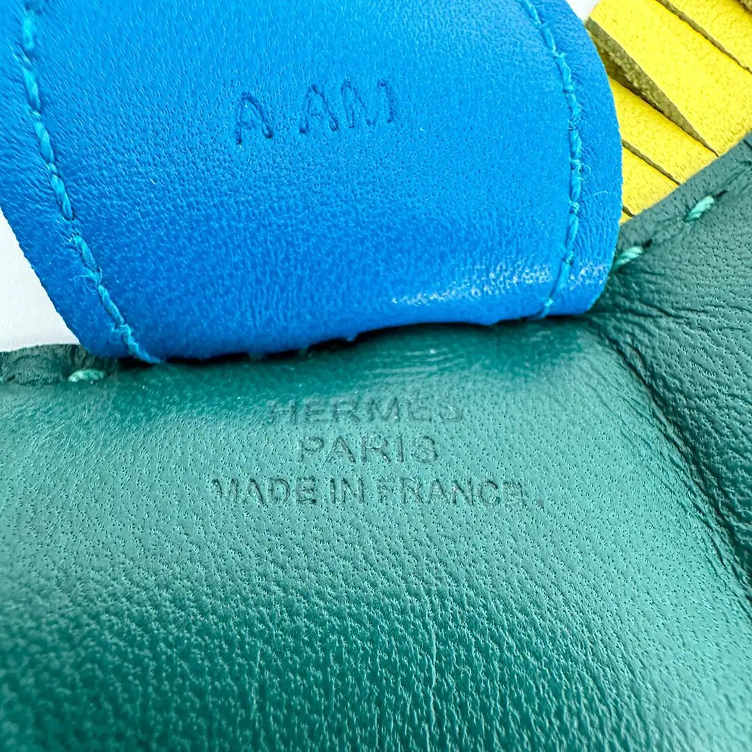 Hermès Hermès Rodeo MM Milo Malachite / Bleu Zanzibar / Lime Bag Charm / very good Blauw