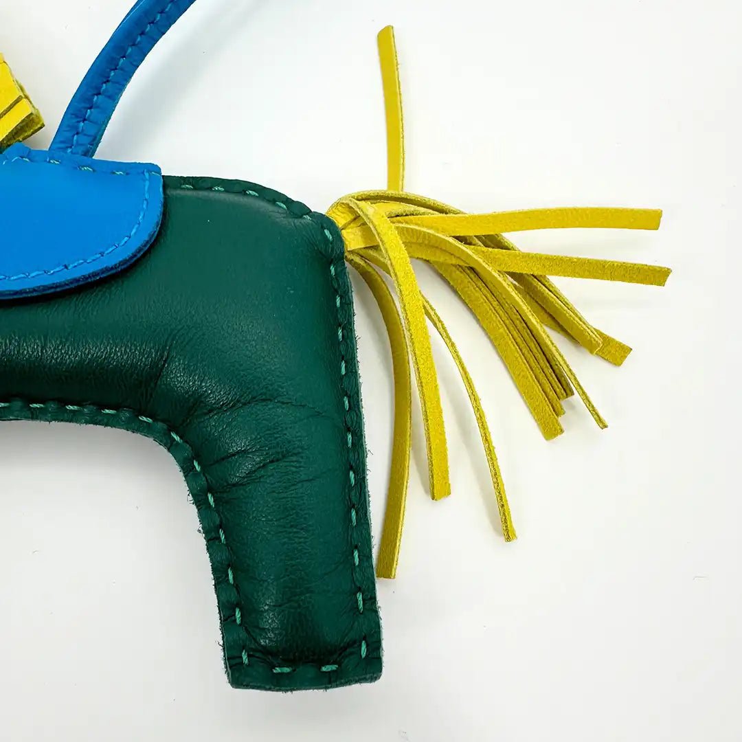 Hermès Hermès Rodeo MM Milo Malachite / Bleu Zanzibar / Lime Bag Charm / very good Blauw
